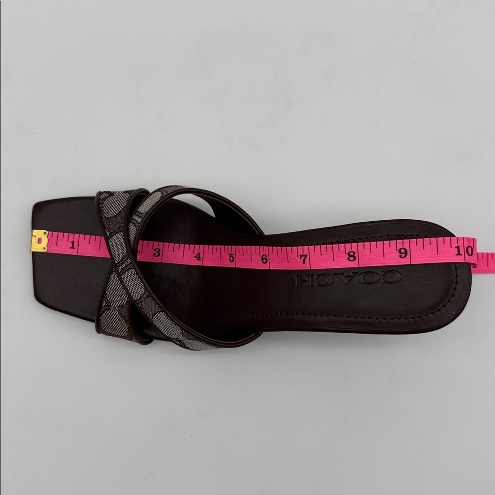 Coach Wedge Sandal In Signature Jacquard Oak Maple - Picture 8 of 13